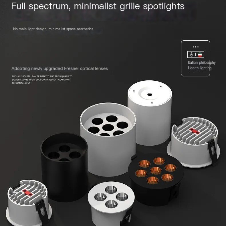 Full light source eye protection without main lamp LED surface mounted embedded grille spotlight painting downlight spotlight spotlight aisle wall washing lamp image