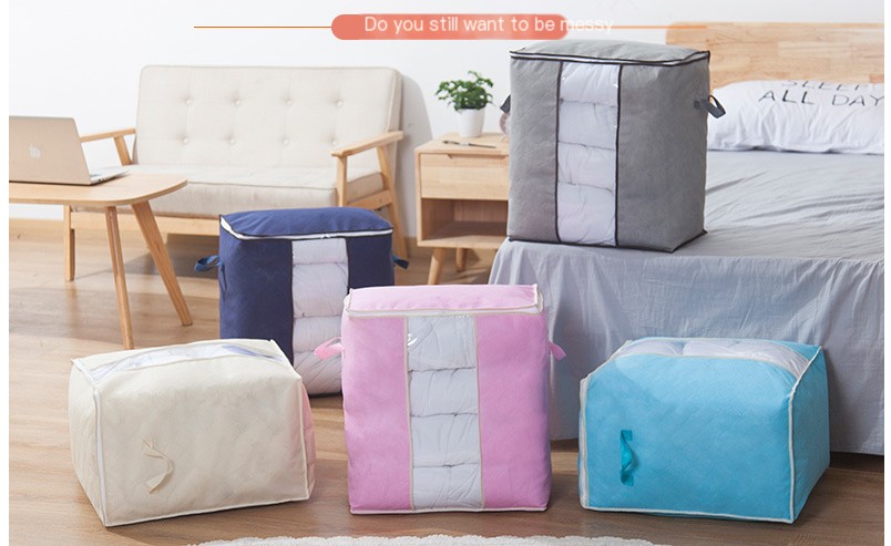 Quilt Storage Bag - Navy Blue Horizontal-Thickened