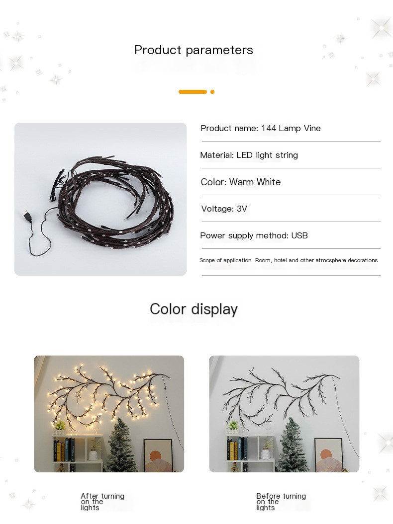 4 lampes LED pour branches