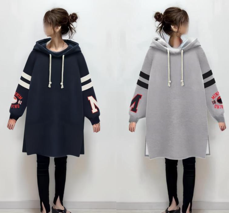 Plus-size hoodie in Dark Blue