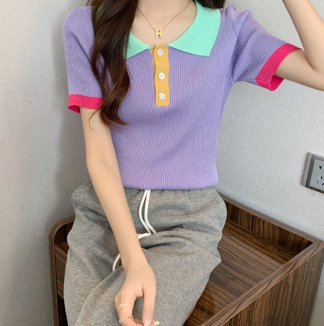 Stylish Knitted T-shirt Black