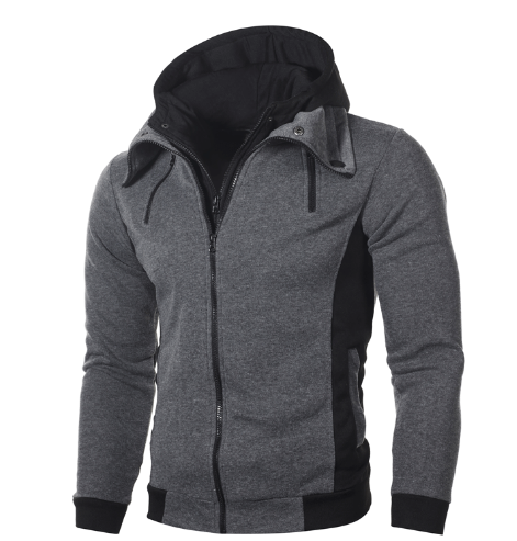 Men's Slim Fit Hoodie Jacket in Lightgray