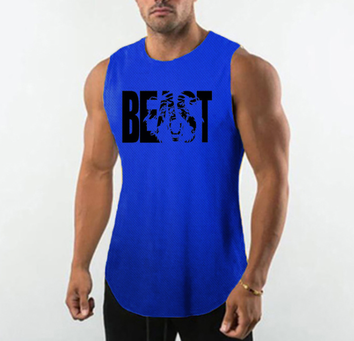 Round Neck High-Slit Sports Vest Image 2