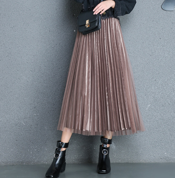 Pleated Tulle Skirt - Black