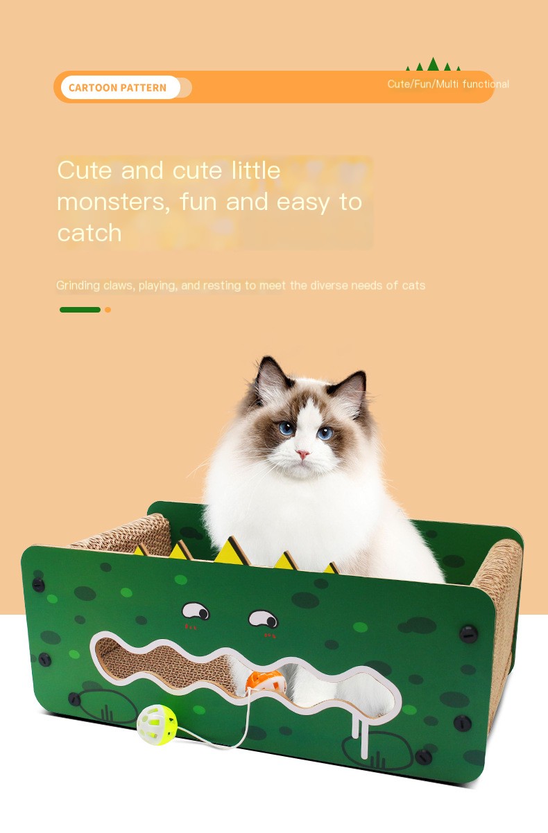 Green Crocodile Cat Scratching Board