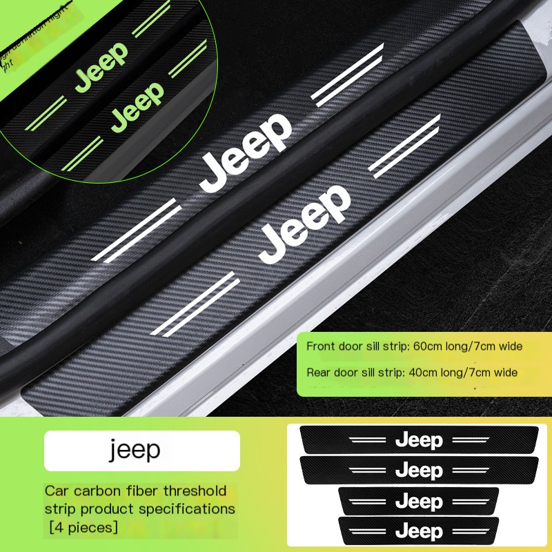 Kit Adesivo de Carbono de Soleira de Porta de Carro