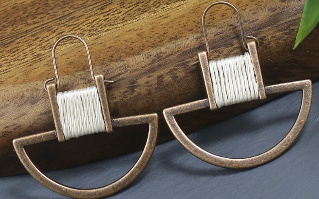 Handcrafted Geometric Oval Earrings Style 1