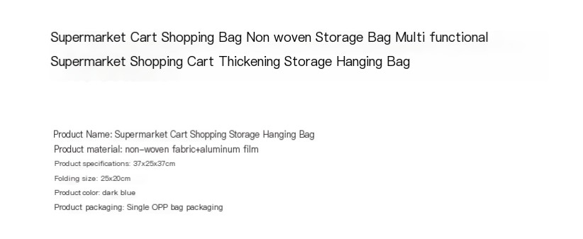 Supermarket Trolley Insulated Shopping Bag