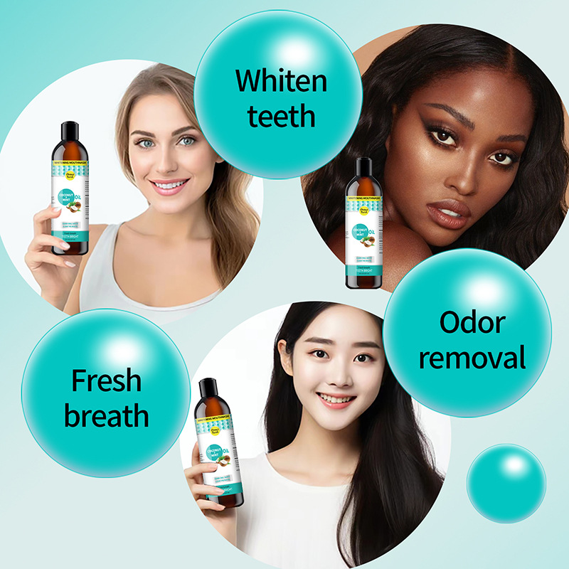 Coconut oil mouthwash cleans the mouth and beautifies teeth