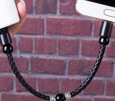 Leather Data Cable Bracelet