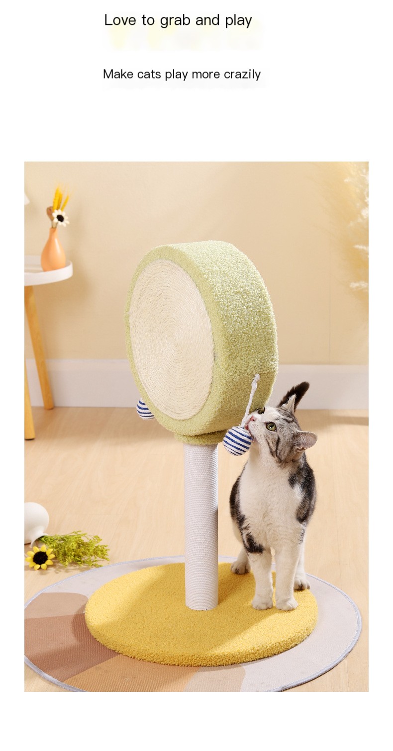 Cat scratching post with cute design