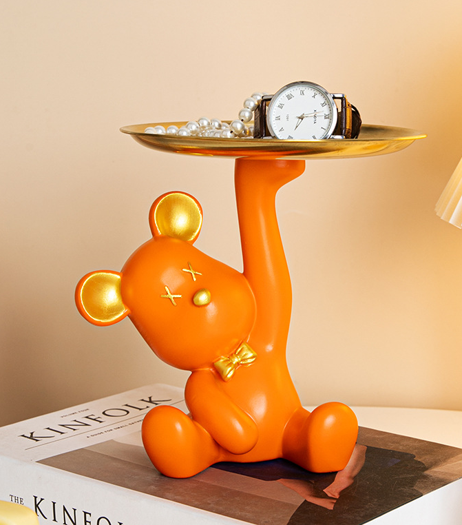 Decorative Cartoon Bear Tray with Keys