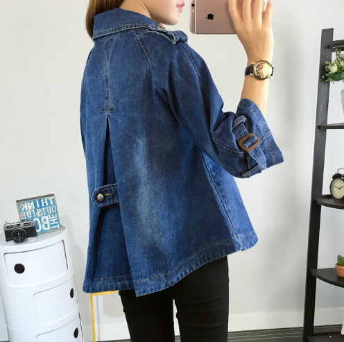 Denim Cape Jacket Side View