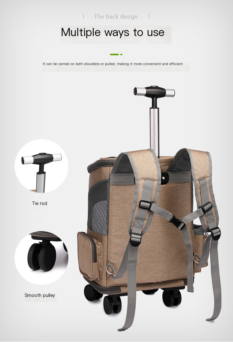 Pull Rod Pet Bag - Brown