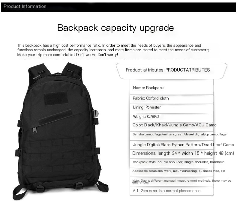 Camouflage Multi-functional Backpack