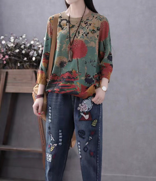 Khaki Knitted Cotton Top