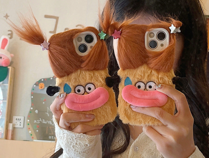 Cute Girl Braid Big Mouth Monster Phone Case 1