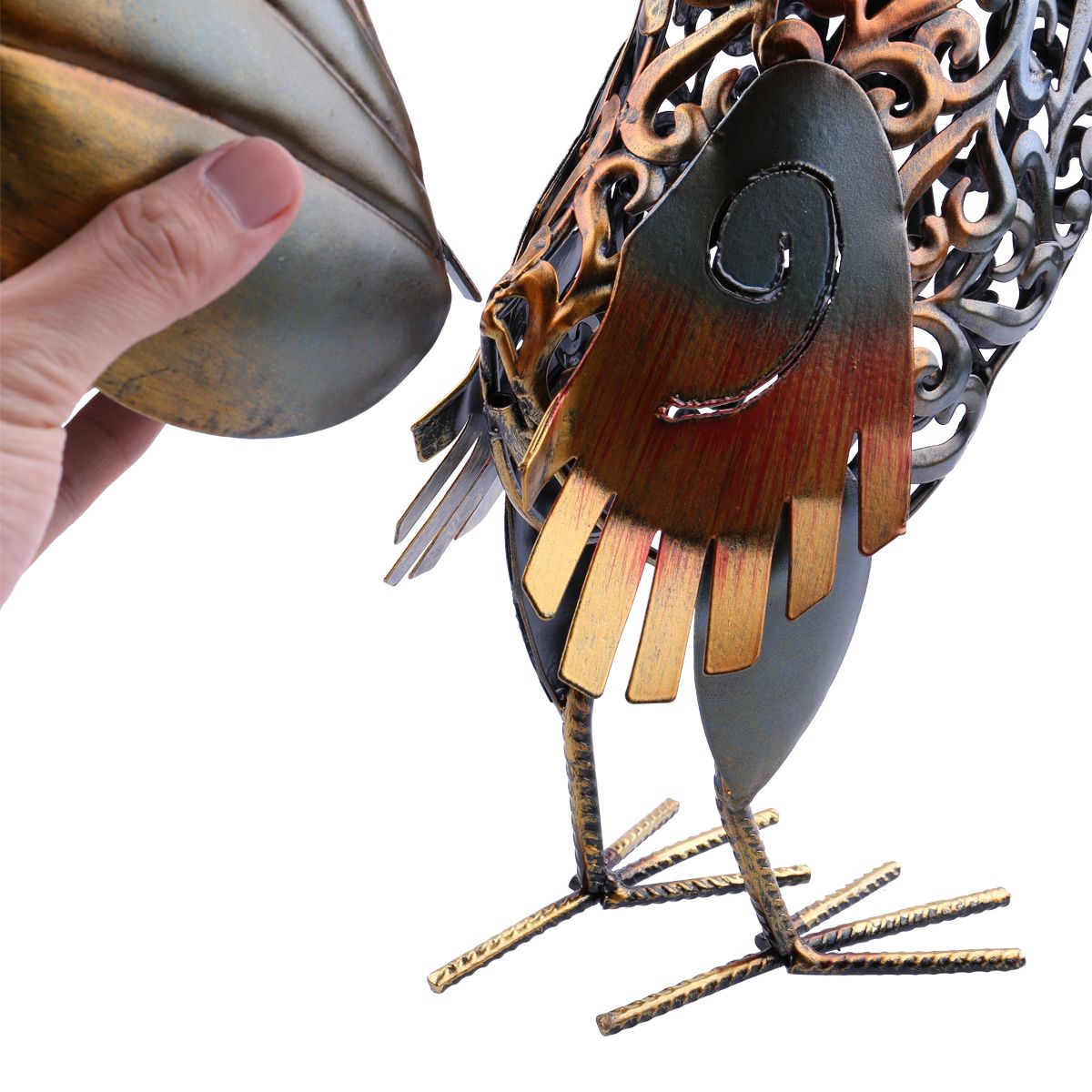 Colorful Rooster Sculpture