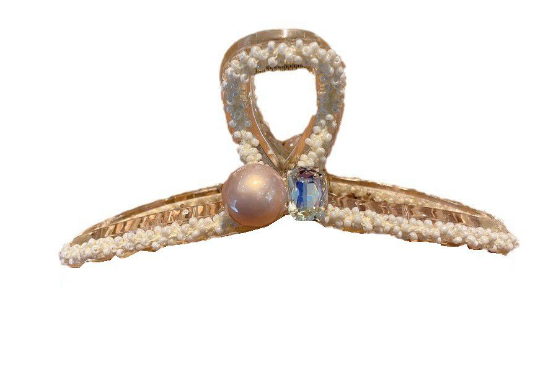 Imitation Pearl Hair Clip in Beige