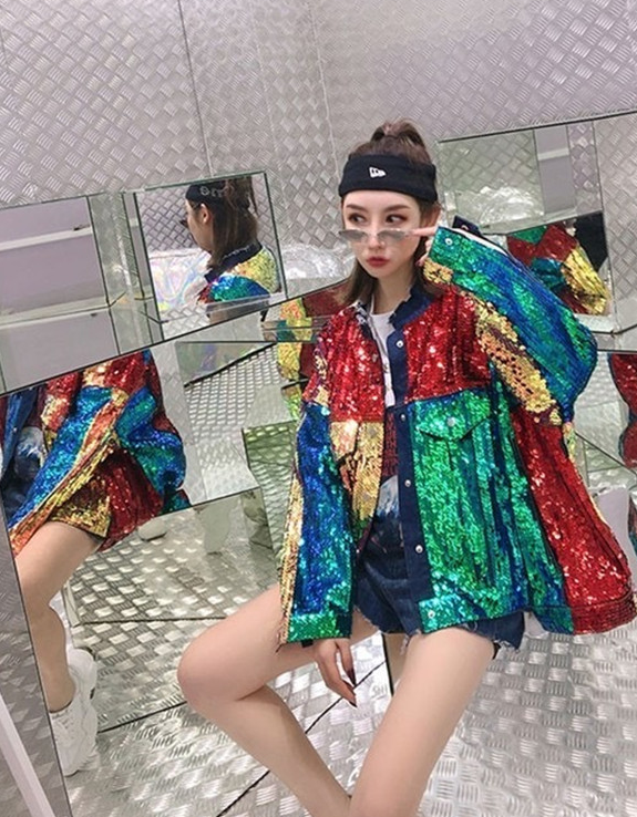 Sequin Denim Jacket Image 1