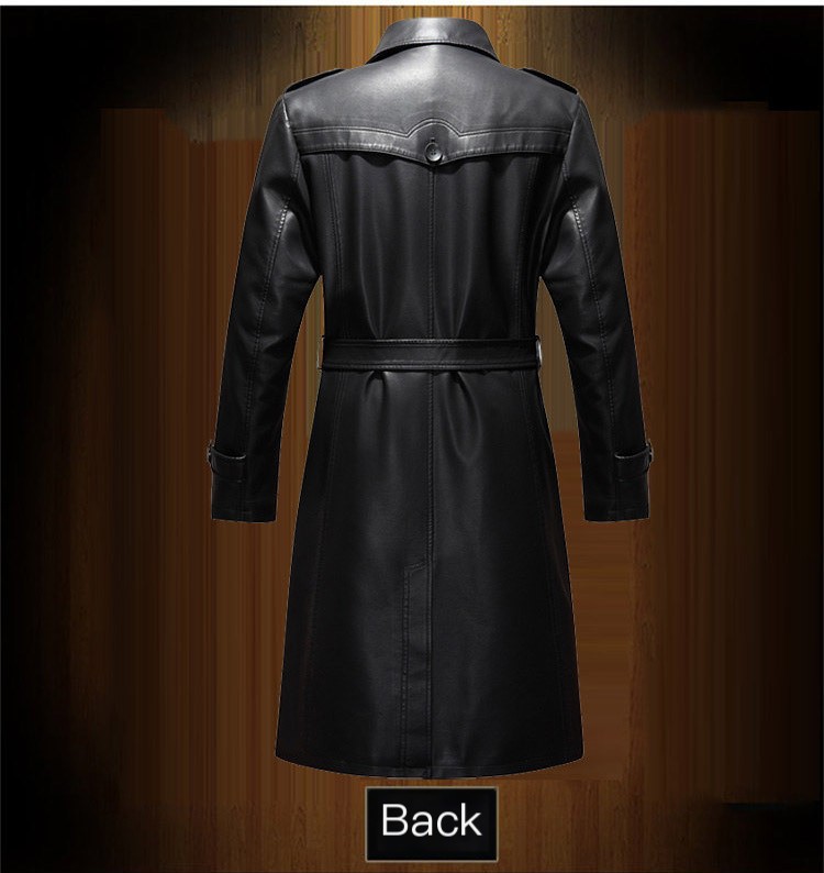 Long Leather Coat Details