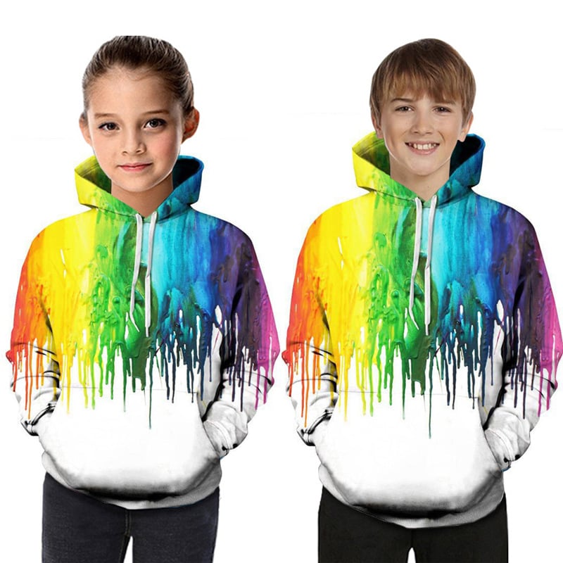 Digital Printed Children's Hooded Sweater For Kids image