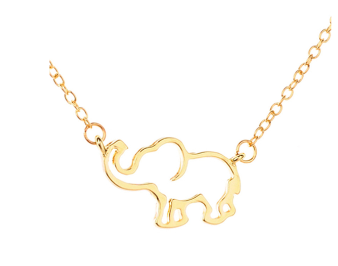 Elephant Pendant Necklace Golden