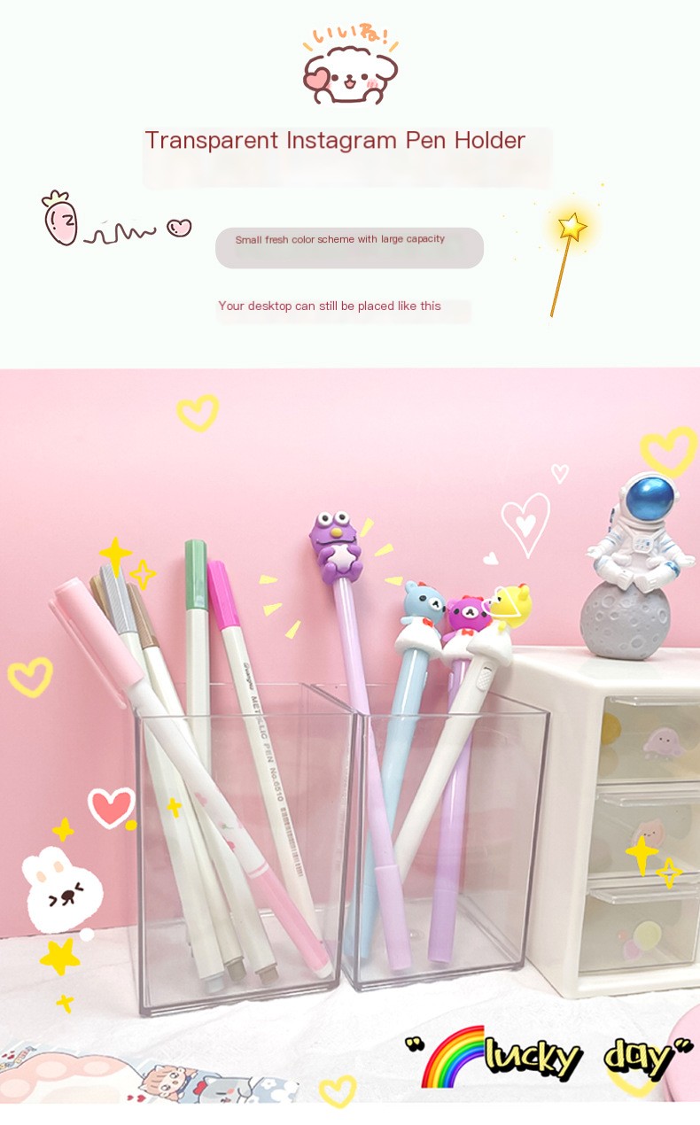 Korean Creative Transparent Pen Holder