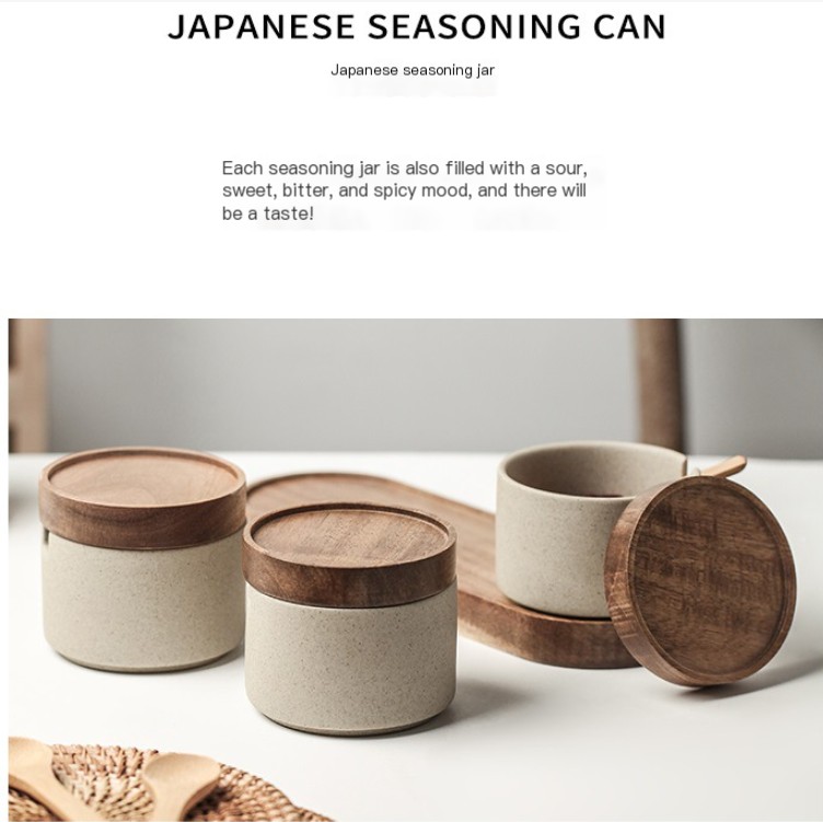 Japanese-style ceramic spice jars