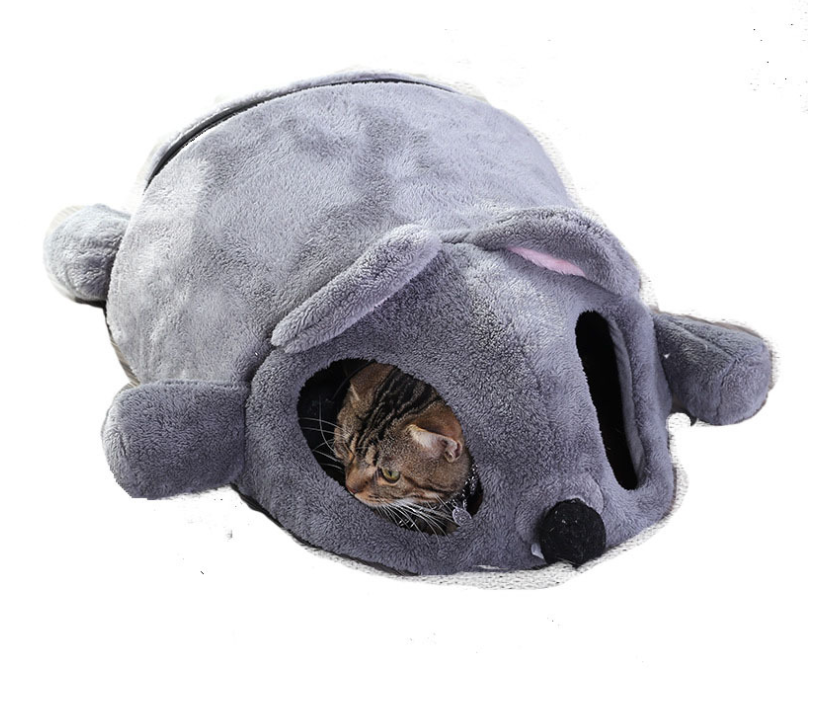 Grey Mouse Cat Bed Image 3