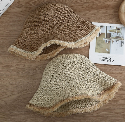 Handmade Crochet Sun Protection Hat Khaki