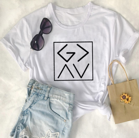 GAAV Letter Print T-Shirt