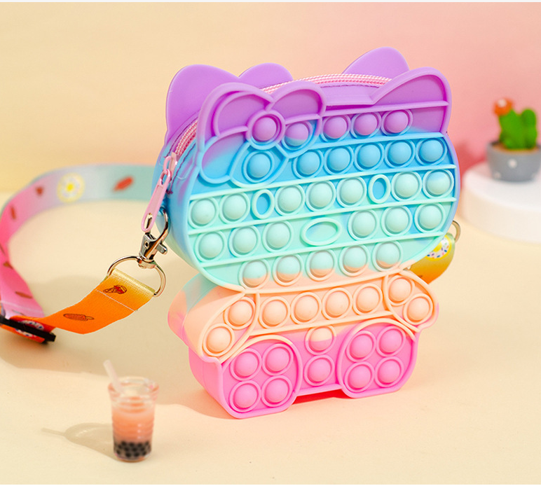 Baby Decompression Toy Backpack Mouse Bag, Mouse Killer, Pioneer, Silicone Bag, Cartoon, Princess, Cute Coin Purse, Shoulder Bag, Bubble, New