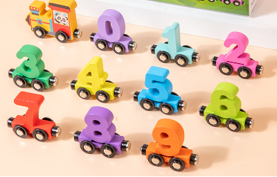 Wooden Magnetic Number Train 9
