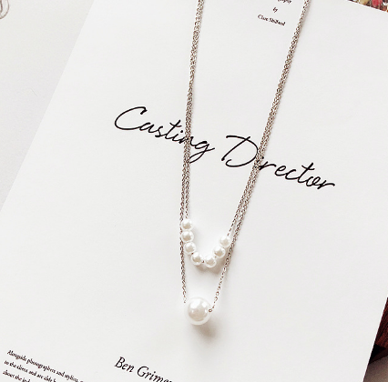 Double Layer Pearl Choker Necklace - Styled