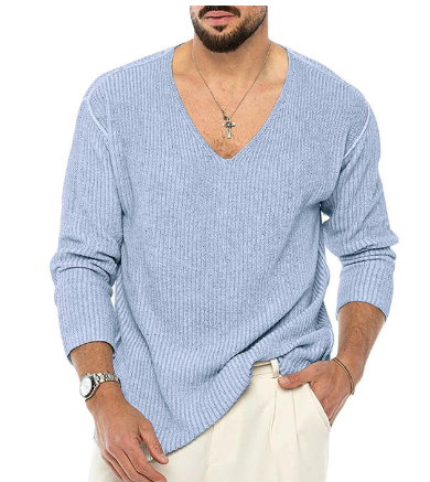 Long Sleeve V-neck Sweater Image 5