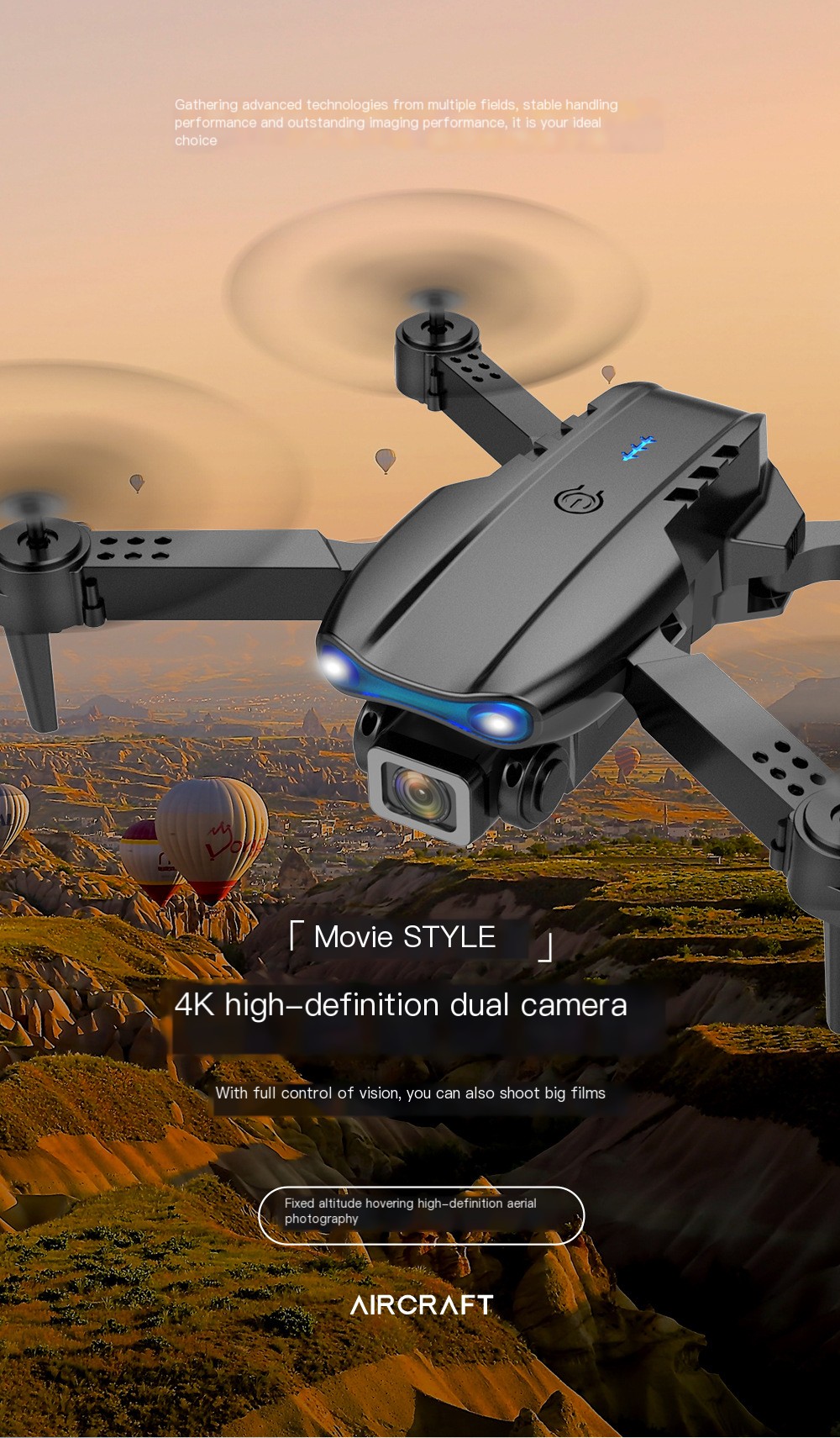 E99pro Drone in flight