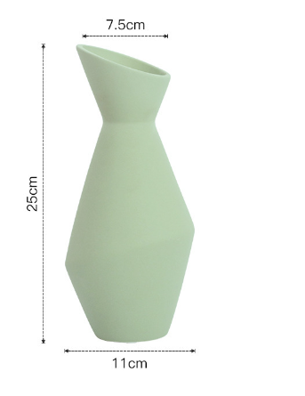 Oblique Mouth Vase Green