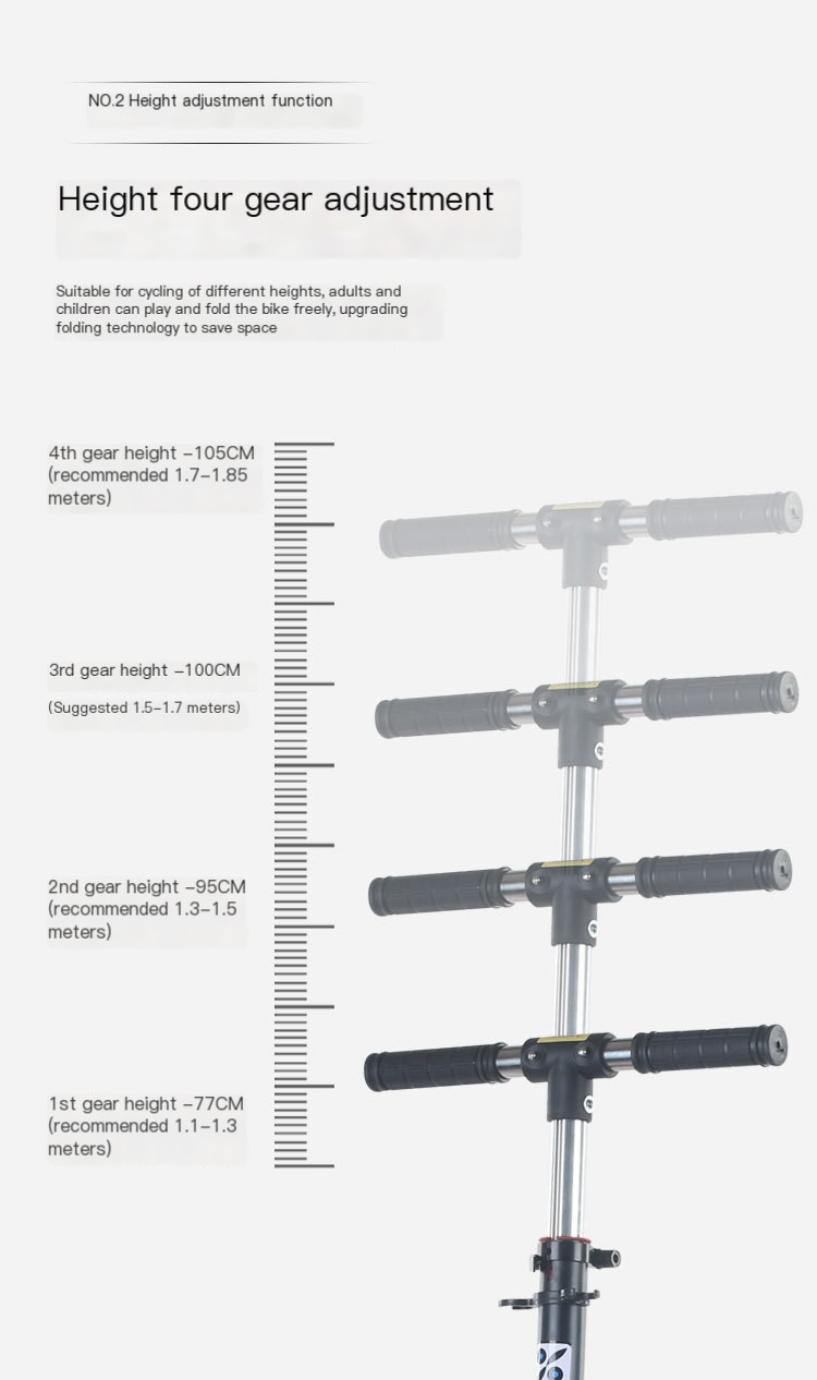 Adult scooter children teenagers big wheel two wheel 2 Wheel foldable city campus scooter with handbrake