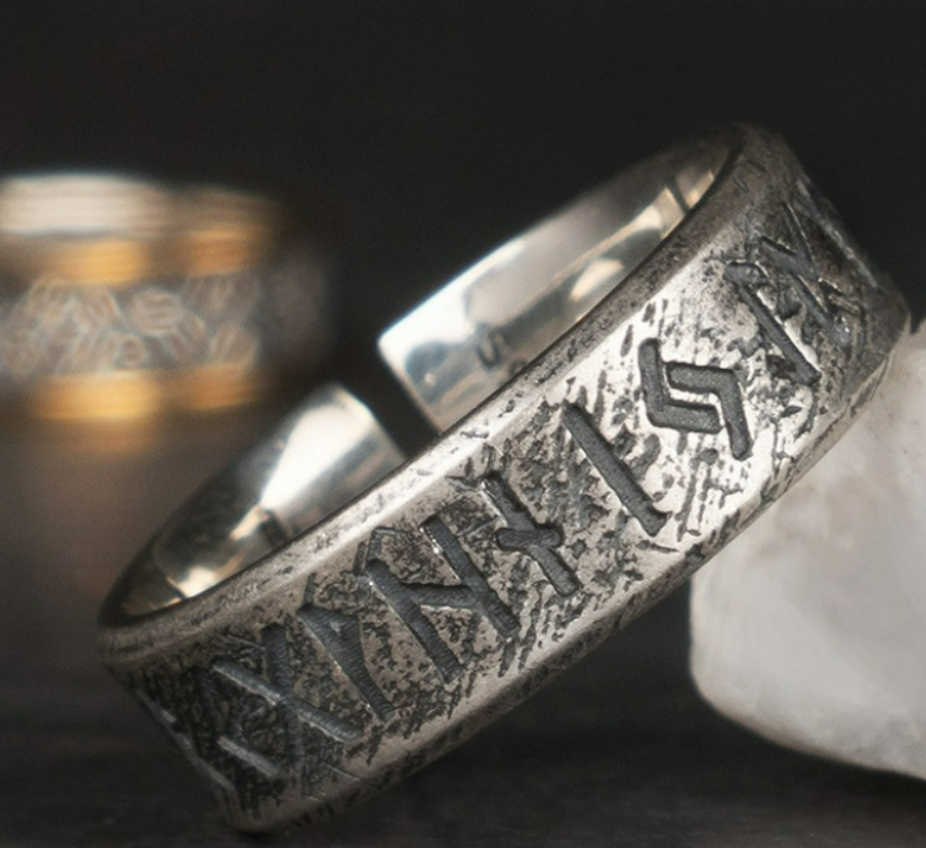 Nordic Viking Luen Letters Ring Image 2