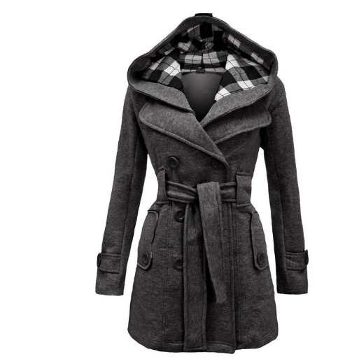 Double-breasted plaid coat image 2