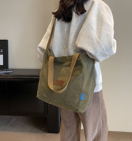 Large Capacity Women's Shoulder Bag - Khaki