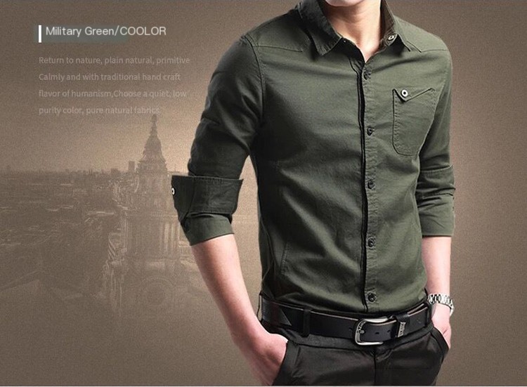 Men's Slim Fit Business Shirt Image 2