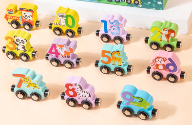 Wooden Magnetic Number Train 8