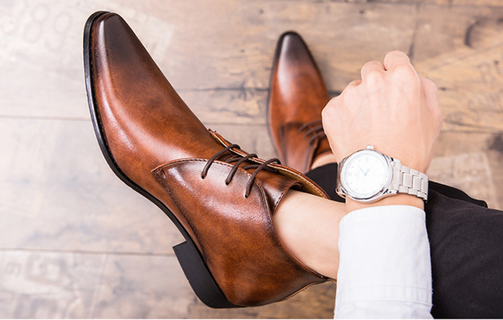 Elegant brown leather shoes