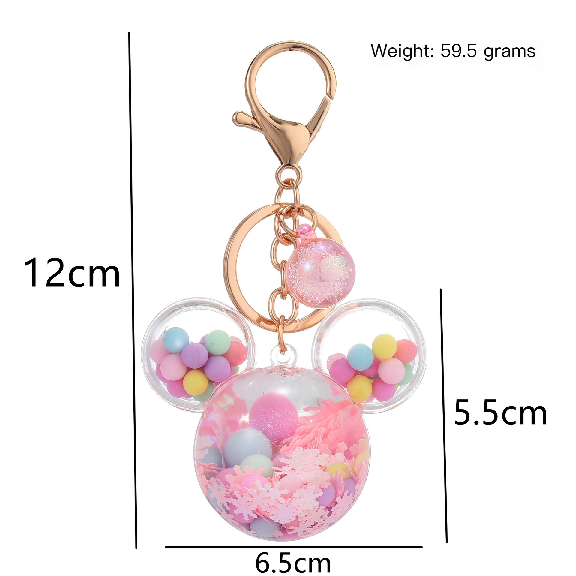 Creative Oild Quicksand Snowflake Mickey Head Liquid Keychain