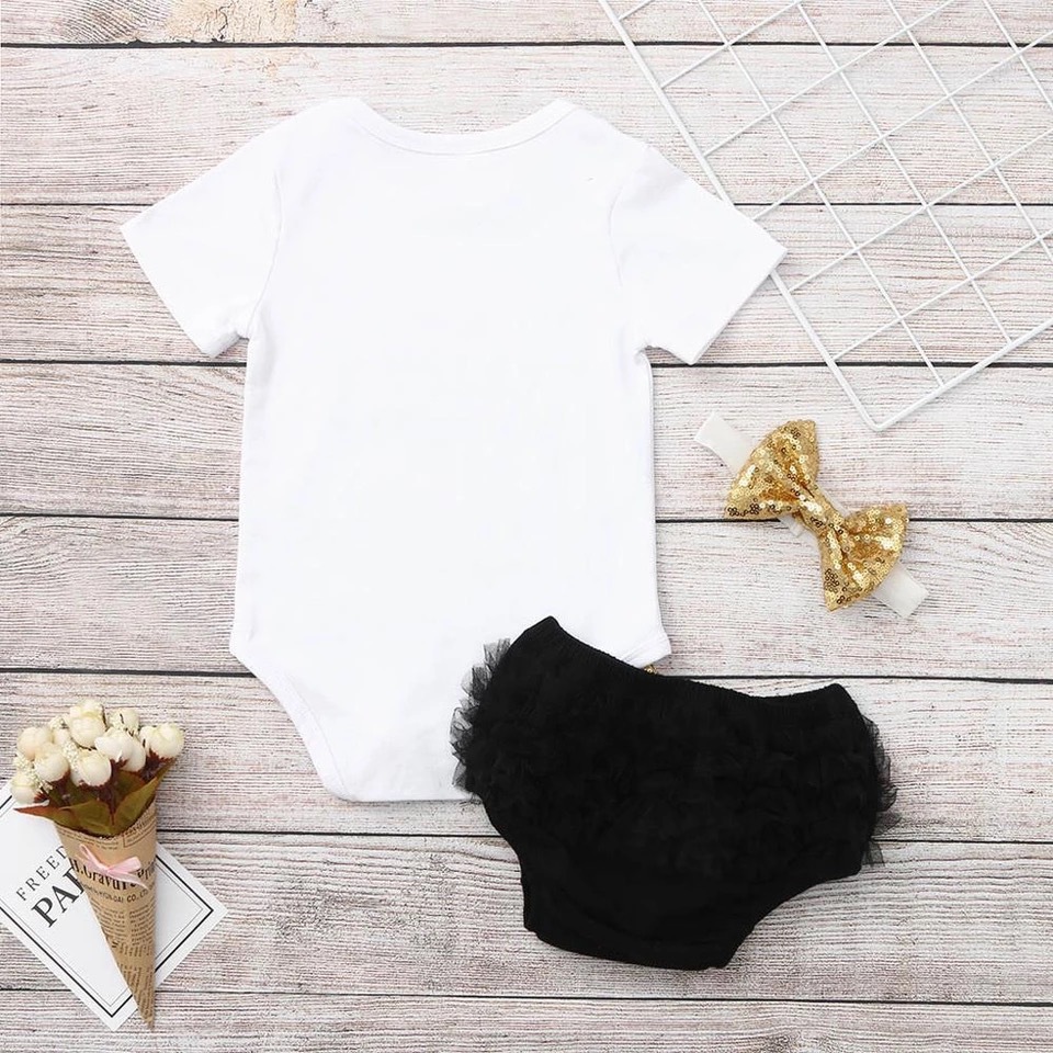 Three-Piece Letter Print Romper Set Image 3