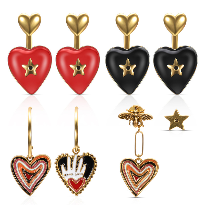 Heart & Bee Earrings