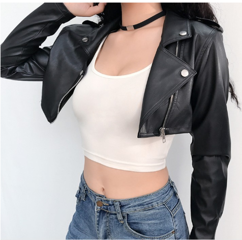 Rachel Cropped Leather Jacket - Styled Look