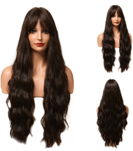 Wig with bangs style
